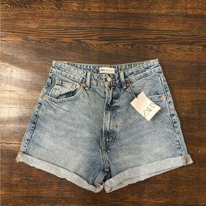 ZARA high waisted denim shorts